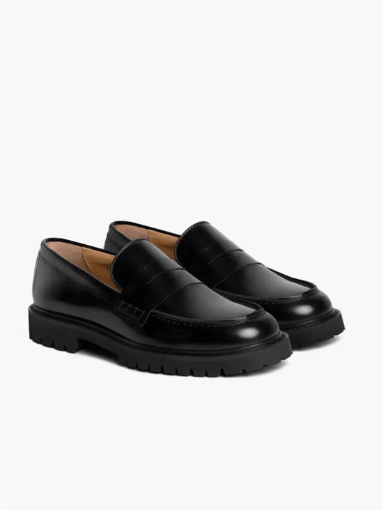 Thursday Boot Company Shoes - Thursday Boot Company Black Leather Lug Sole Penny Loafers - worn once